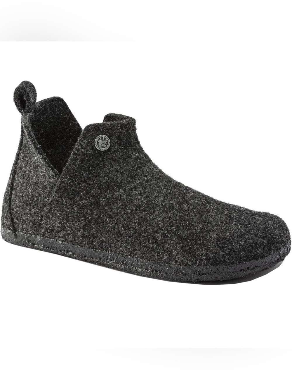 0185: Birkenstock Andermatt Men's Dark Gray Felt Slip-On Loafers